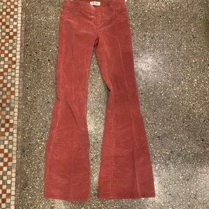 NWT Free People style 6645 Cordoroy Flare size 28 Garnet Royale